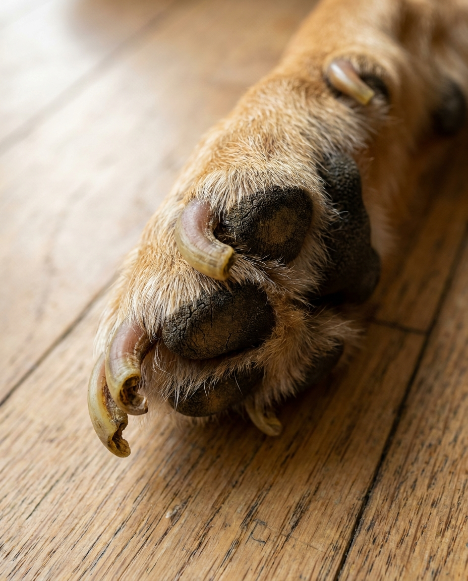 Dog nails curling inward